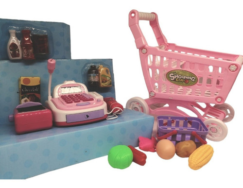 Imagen 4 de 5 de Set Caja Registradora + Carrito Supermercado