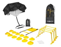 Comprar Set Obstáculos Entrenamiento Paracaidas Conos Escalera Valla futbol hockey deportes IMBACK Color Negro y Amarillo
