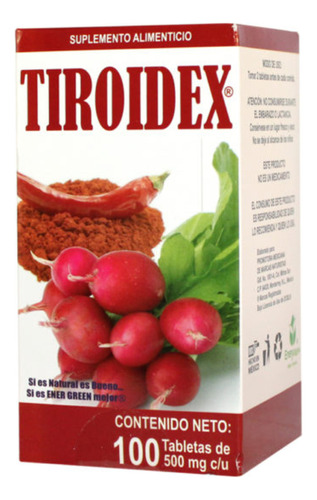 Tiroidex 100 Tabs De 500 Mg C/u Energreen Sabor Sin Sabor