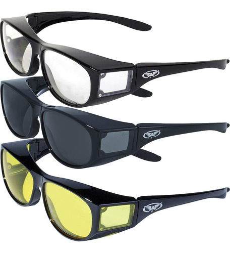 Global Vision Escort Safety Fit Sobre Lentes, Marco Negro (.