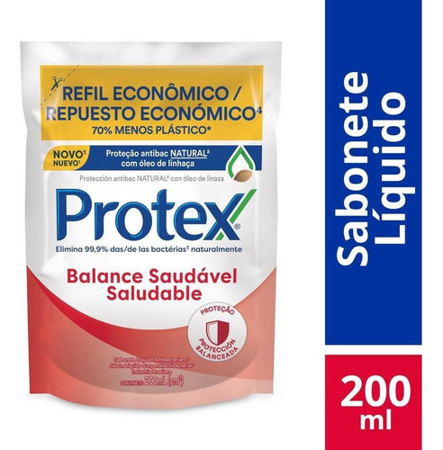Sabonete Líquido Antibacteriano Mãos Protex Balance 200ml