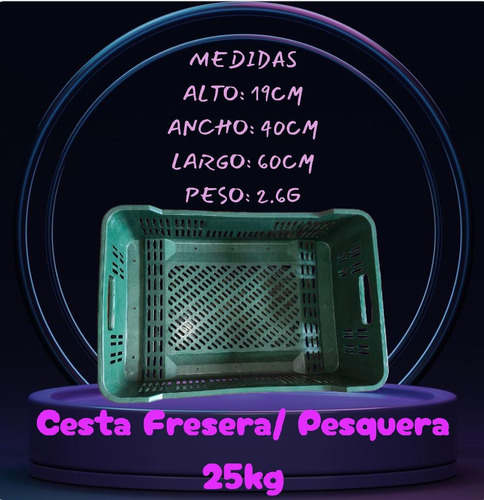 Cestas Plásticas Fresera / Pesquera 25kg