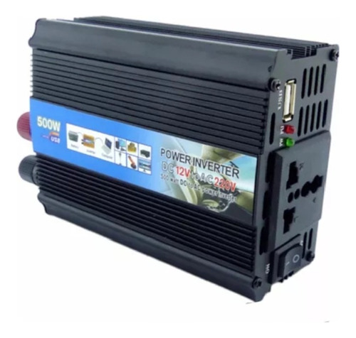  Inversor Convertidor De Corriente 500 W Dc 12v A 110v 