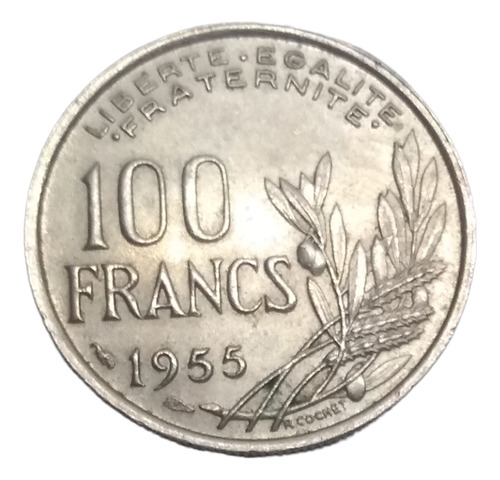 Moneda Francia 100 Francos 4ta República Años 50's Nueva 