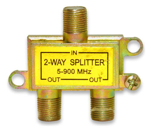 Splitter Amarillo 1 Entrada Y 2 Salidas Rg6 Coaxial Semilic