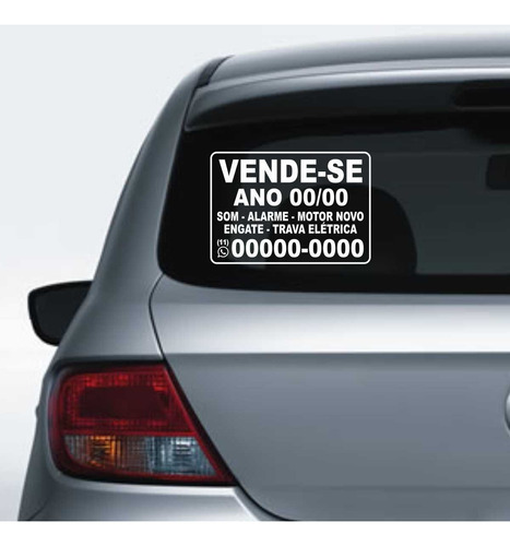 Imagem 1 de 10 de Adesivo Vende-se Para Carro Adesivos Recortados 30x21cm