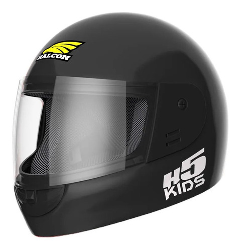 Casco Para Moto Niño Halcon H5 Kids C/ Stickers Negro Spot