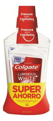 Enjuague Bucal Colgate Plax Luminous White 500 Ml + 250ml