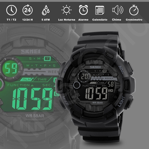 Relógio Masculino Militar Esportivo Digital Skmei Original