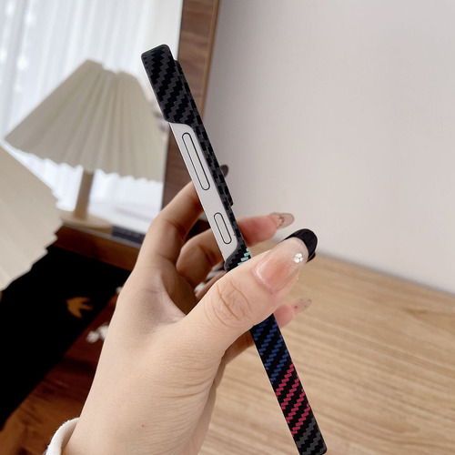 Funda Protectora Magsafe De Fibra De Carbono Sin Bordes Para Samsung Note 10plus 20ultra S22 S23 S24 S25 Plus Ultra