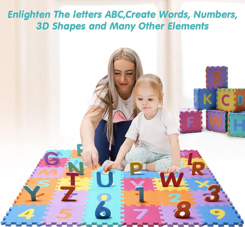 Abc Foam Puzzle Play Mat For Kids Biddler - (36pcs) Interloc