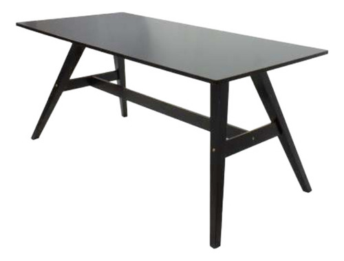 Mesa Gipsy Black 1.6mts Con Patas De Madera Living Comedor