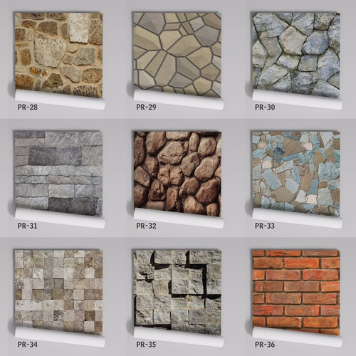 Imagem 7 de 9 de Papel De Parede Adesivo Pedras Rústicas - Pr-30 Lavável