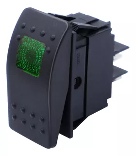 12v Green Led Light Self-locking Rocker Switch 4 Pin Sp...