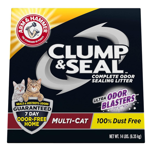 Arm & Hammer Clump & Seal Litter, Multi-cat Litter 14lb