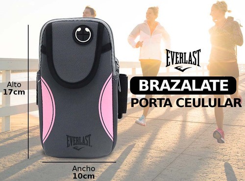 Imagen 2 de 10 de Porta Celular Brazalete Everlast Impermeable Auricular Gym