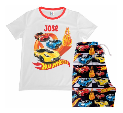 Pijama Short Niña Niño Hot Wheels Algodon