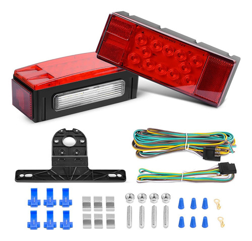 Kit De Luces Sumergibles Led Rectangulares De Perfil Bajo Co