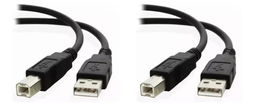 2 Cables Usb Para Impresora De 1.8 Mts Negro  Filtro Ferrita