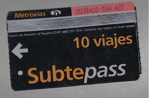 Subtepass Boletos Pases Tarjeta Tickets Pasaje C/ Los Viajes