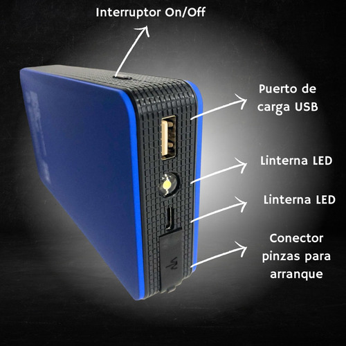 Arrancador De Bateria Cargador 12v Goodyear 8000mah Linterna