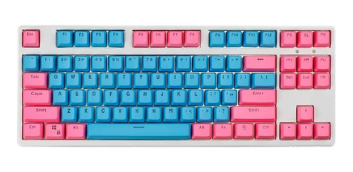 Teclado Rosa Celeste Mecanico 104 Teclas Rgb Cherry Mx