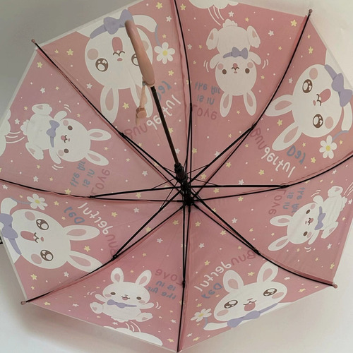Paraguas Infantil Con Silbato Y Estampado De Animales En 3d Color Rosa Claro