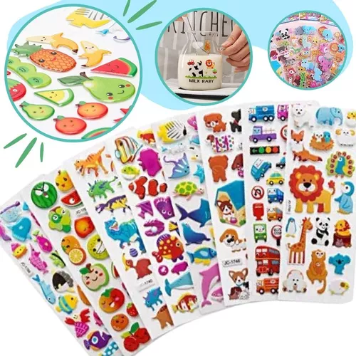 Pegatinas para Niños 500+ 3D Puffy Pegatinas, 22 Hojas Kid Stickers,  Variedad de Pegatinas para Regalos Gratificantes Scrapbooking Que Incluye