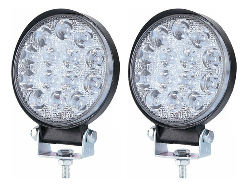 Kit 2 Faro Auxiliar Reflector 14 Led 42w Agro Vehiculo