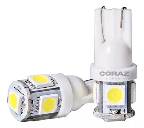 Luz Posición Led Piojito Auto Blanco 4 Leds X2 Unidades Par