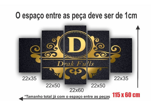 Quadro Decorativo 5 Peças Sala Quarto Flor Papoula Vermelha