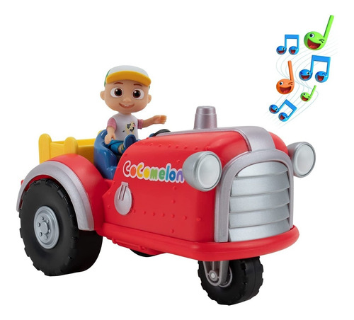 Vehículo Cocomelon Tractor Musical Con Sonido Juguete Color Rojo