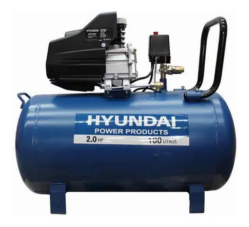 Compresor De Aire Hyundai Hyac100d 2hp 100 Lt Acople Rapido