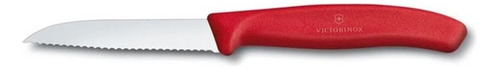 Cuchillo Victorinox con hoja dentada roja, 8 cm, 6.7431, color rojo