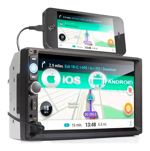 Central Multimídia Mp5 2 Din Espelha Ios Android Universal