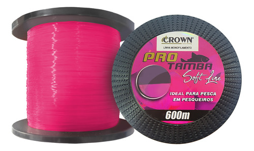 Linha Pesca Monofilamento Nylon Carretel Com 600 Metros Cor Rosa