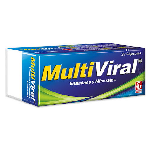 Multiviral 30 Cápsulas Vitaminas Y Minerales 