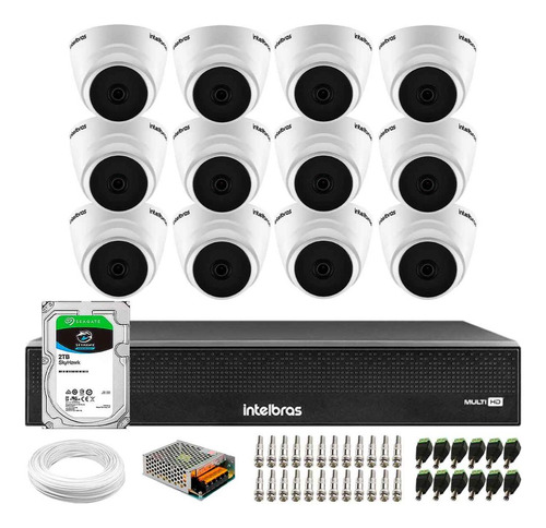 12 Câmeras Intelbras Vhd 1220 D Full Hd Dvr Mhdx 3116c 2tb S