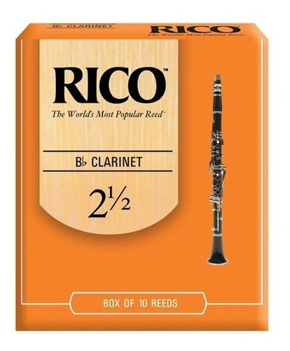 10 Cañas Para Clarinete Sib 2.5 Rico Rca1025 Envio Inmedia +