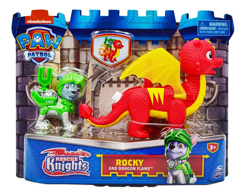 Paw Patrol Rescue Knights Rocky Y Dragon Flame Spin Master