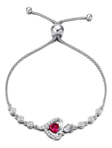 Agvana Julio Birthstone Jewelry Pulsera De Rubí Para Mujer P