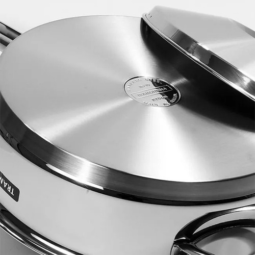 Sarten Tramontina Solar 28 Cm 4.9l Acero Inox Con Tapa Color Gris