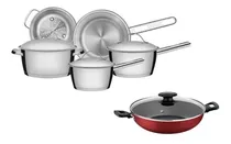 Comprar Panelas Allegra Inox 5 Pçs + Panela Wok Alumínio Loreto 28cm