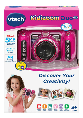 Câmera Selfie Digital Vtech Kidizoom Duo Dx Com Mp3 Rosa 3-9