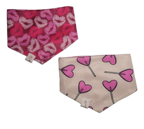 Set 3 Bandanas Para Mascotas San Valentín Color