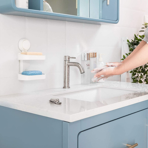 Jabonera Extraíble Con Ventosa De Doble Capa Para Ducha Baño