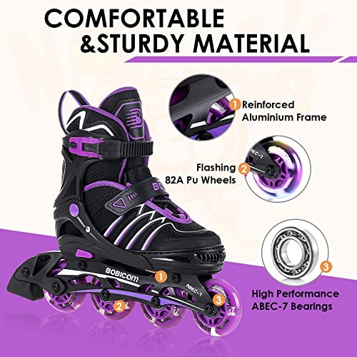 Adjustable Inline Skates With Full Light Up Wheels,outd...