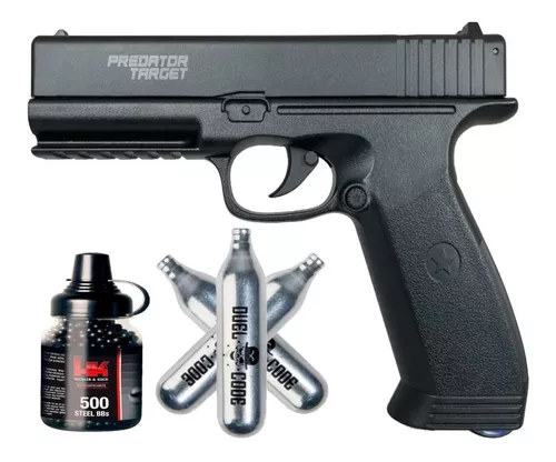 Pistola Airsoft Spring - Glock - Metal Y Polimero + Balines