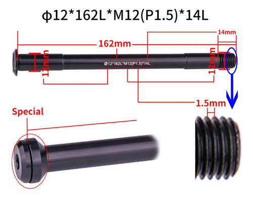 Adaptador De Liberación Rápida Para 12 Mm 162 Mm 1,5 Mm