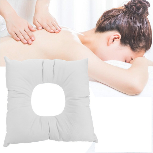 Almohadon Camilla Masajes Spa Tratamiento Boca Abajo Agujero Blanco Liso